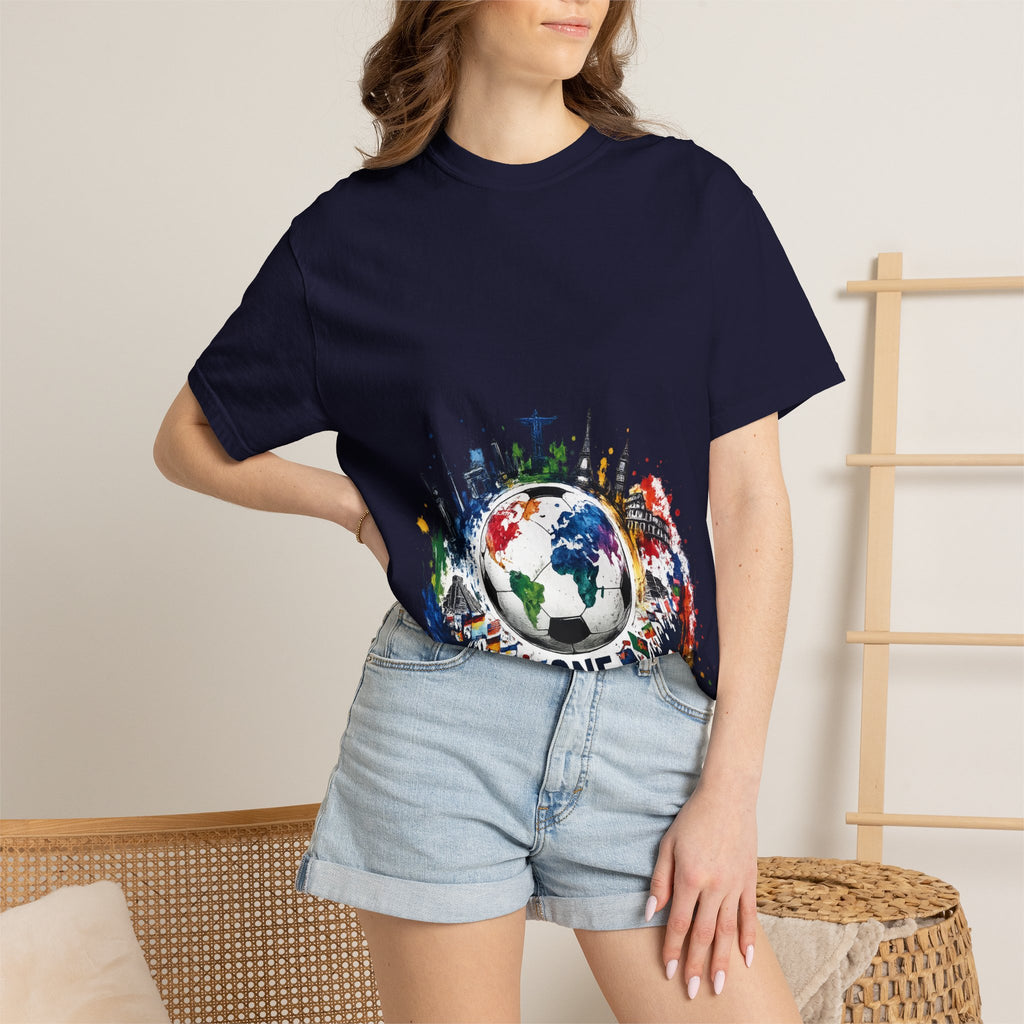 One World Globe Graphic T-Shirt — Multicultural Travel & Unity Tee