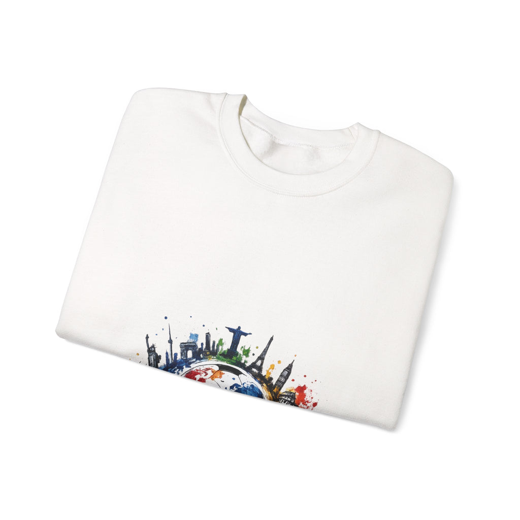 One World Crewneck Sweatshirt — Global Unity Earth Graphic