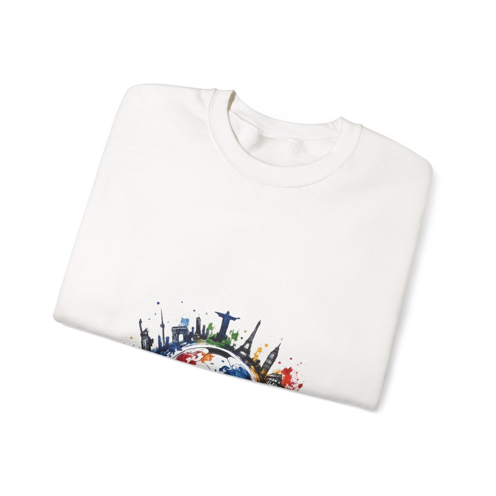 One World Crewneck Sweatshirt — Global Unity Earth Graphic