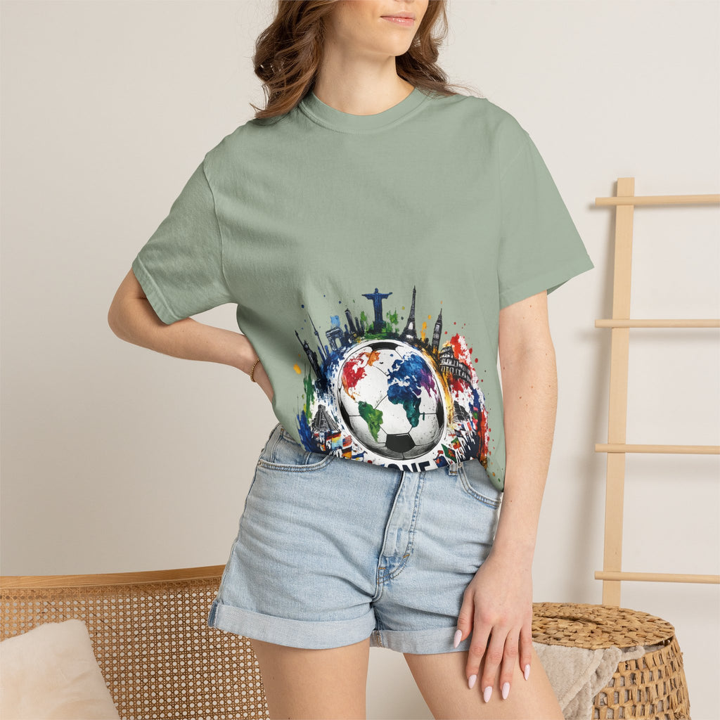 One World Globe Graphic T-Shirt — Multicultural Travel & Unity Tee