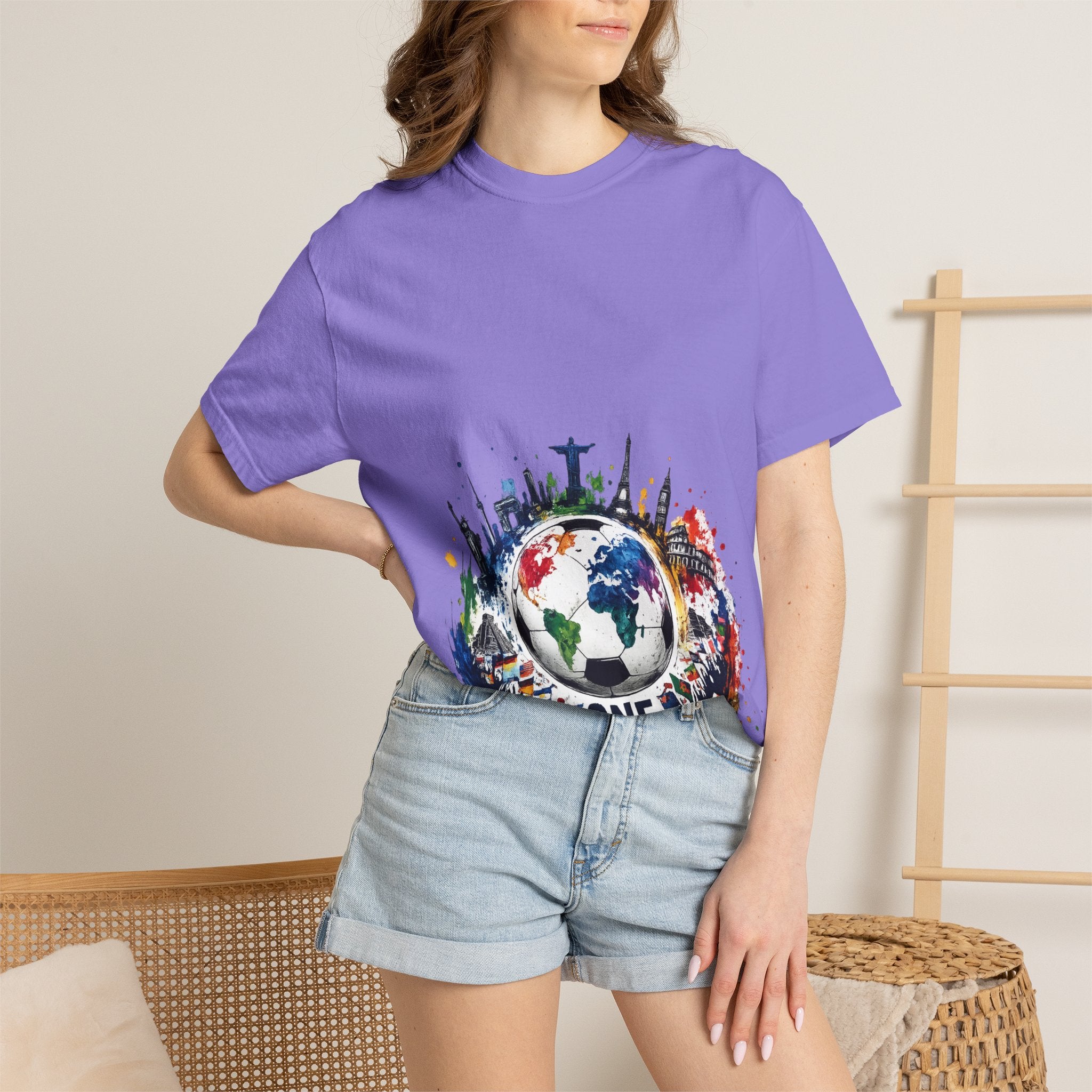 One World Globe Graphic T-Shirt — Multicultural Travel & Unity Tee