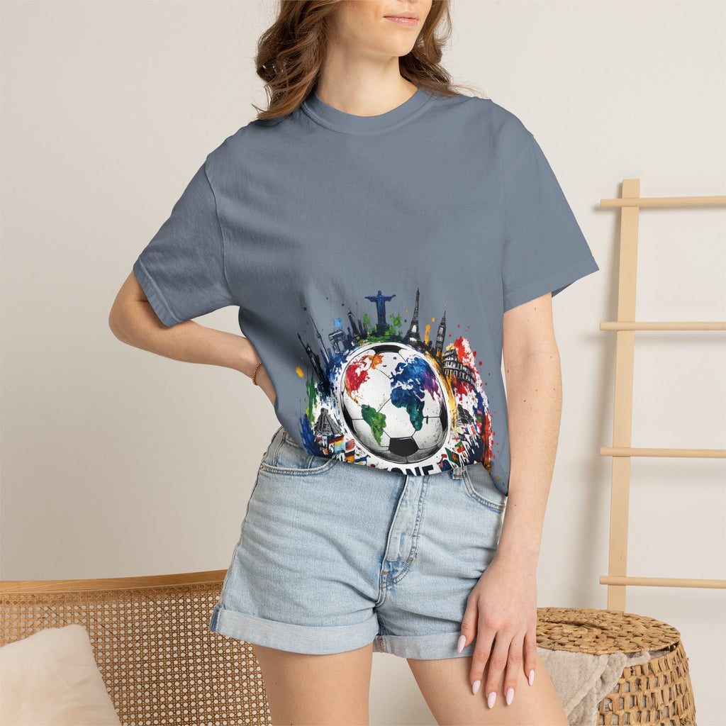 One World Globe Graphic T-Shirt — Multicultural Travel & Unity Tee