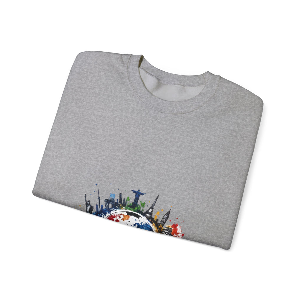 One World Crewneck Sweatshirt — Global Unity Earth Graphic