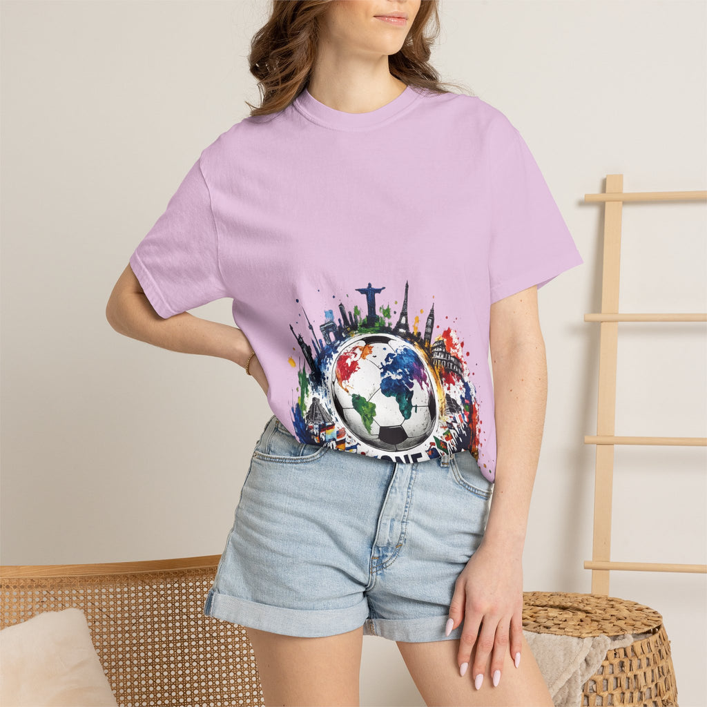 One World Globe Graphic T-Shirt — Multicultural Travel & Unity Tee