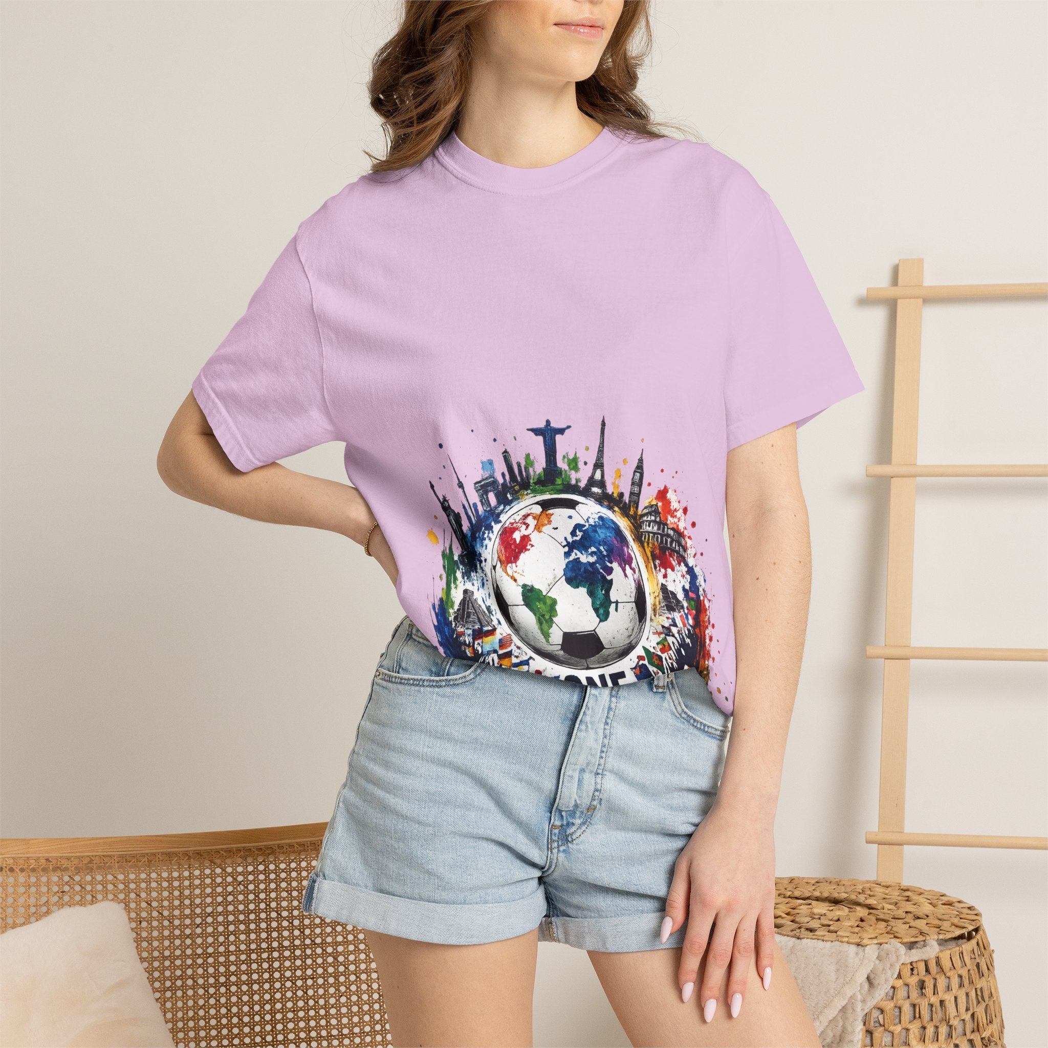 One World Globe Graphic T-Shirt — Multicultural Travel & Unity Tee