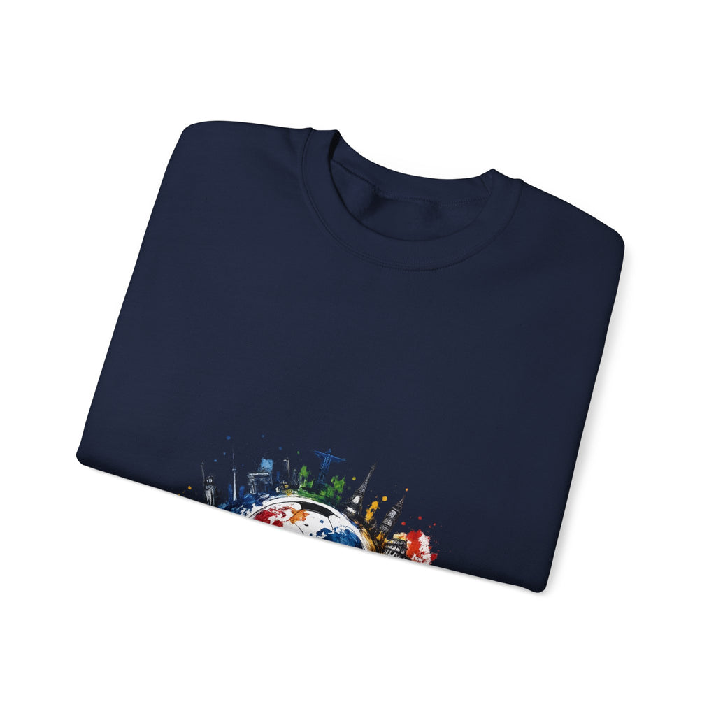 One World Crewneck Sweatshirt — Global Unity Earth Graphic