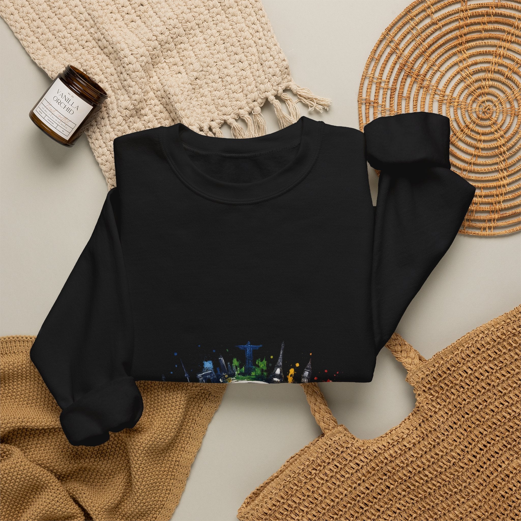 One World Crewneck Sweatshirt — Global Unity Earth Graphic