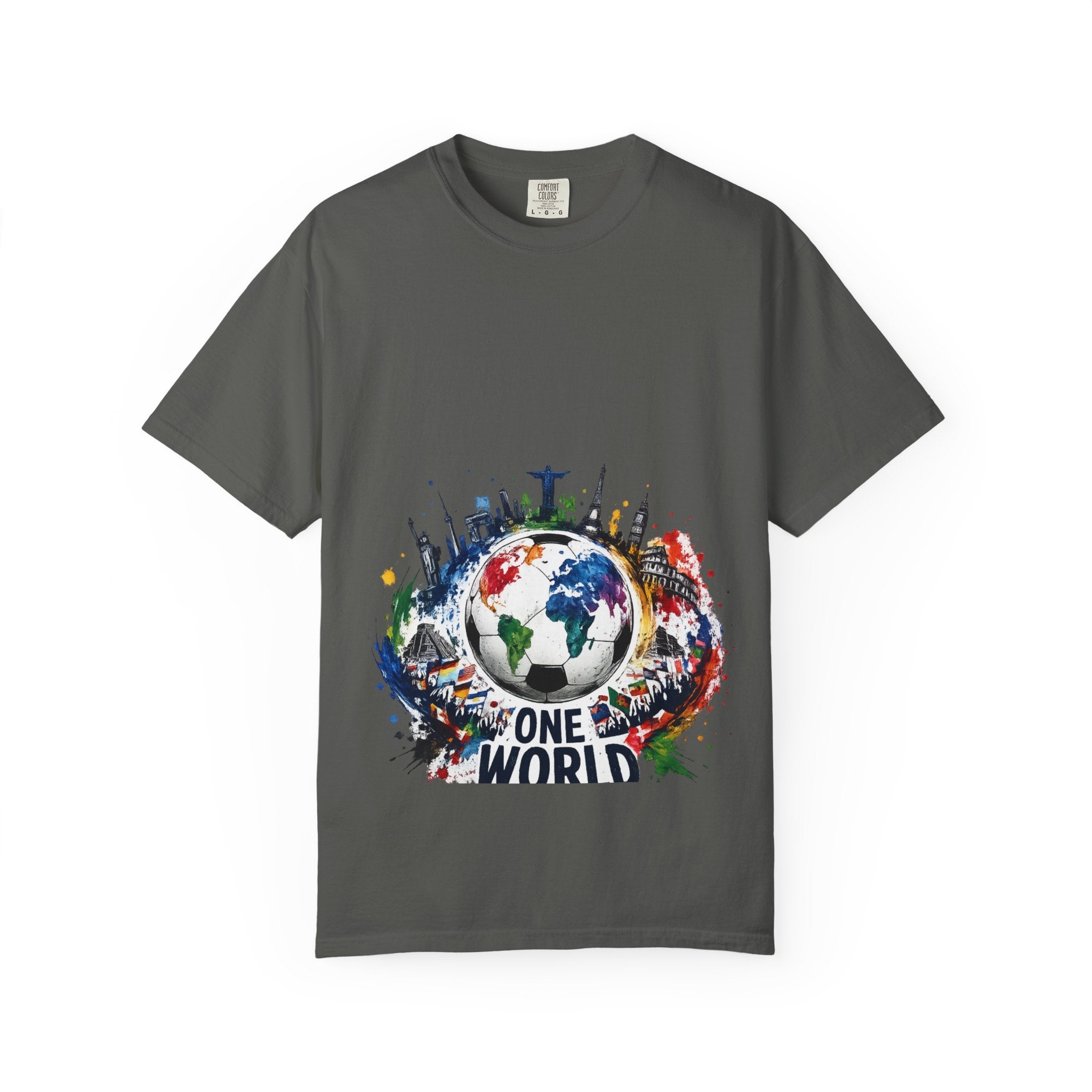 One World Globe Graphic T-Shirt — Multicultural Travel & Unity Tee