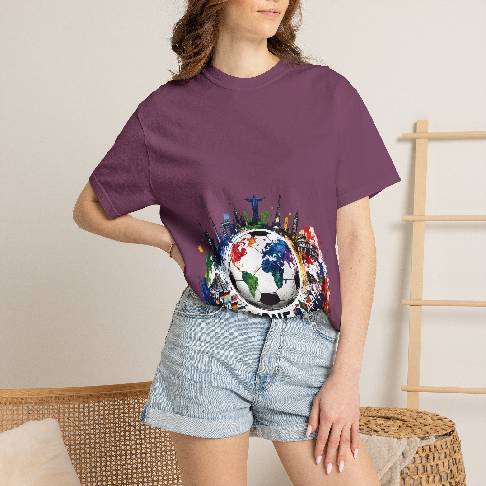 One World Globe Graphic T-Shirt — Multicultural Travel & Unity Tee