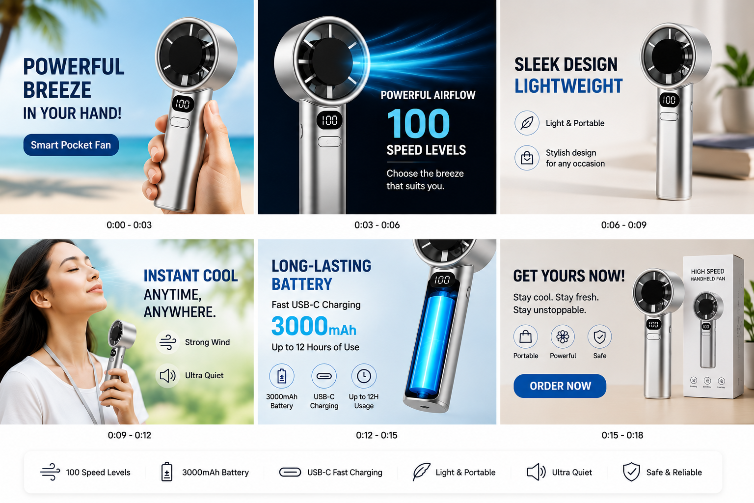 M11 handheld turbo mini fan