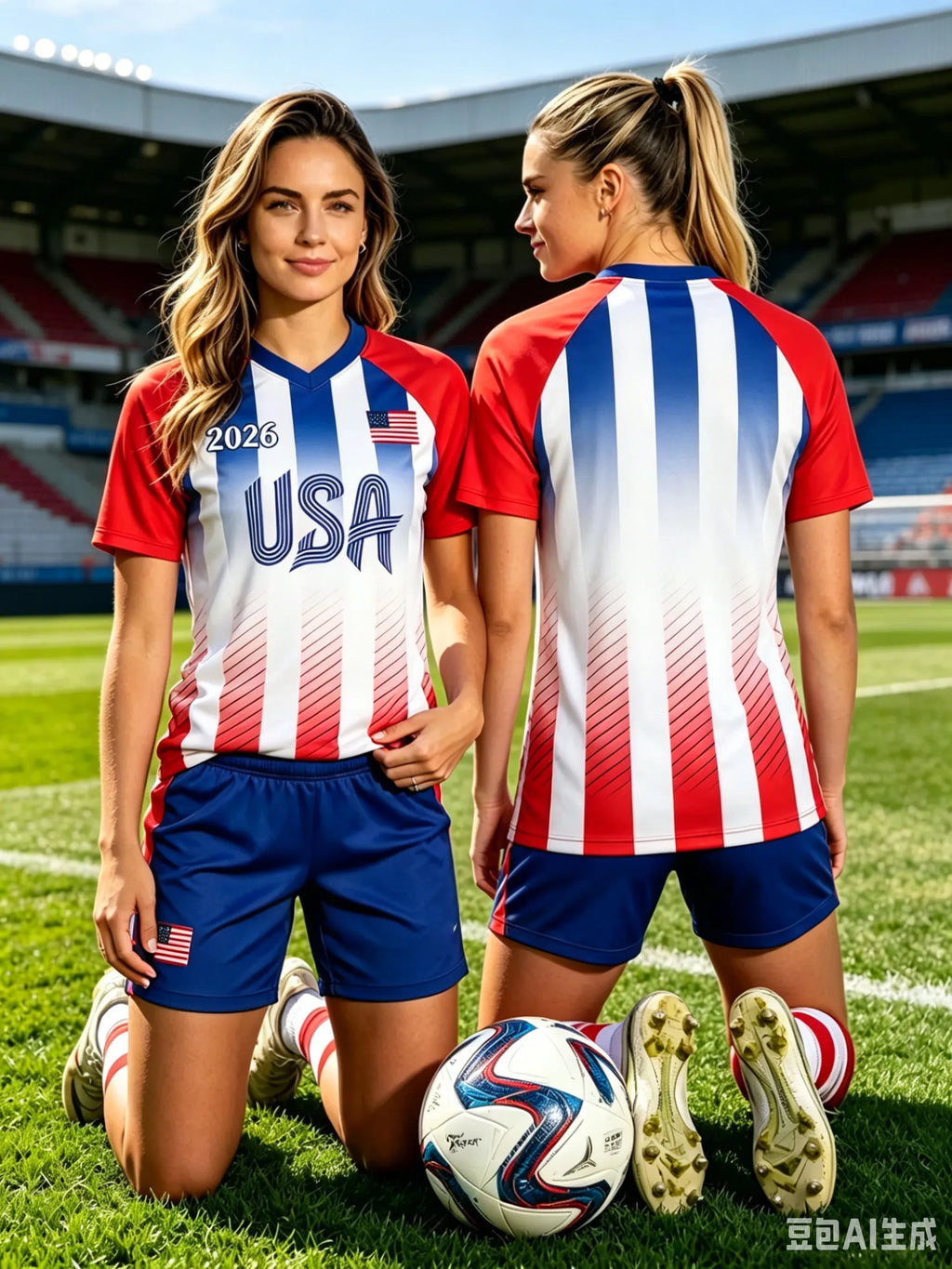 USA 2026 Family Matching Soccer Jersey Top Red White Blue Football Fans Short Sleeve T-shirt for Men Women Kids