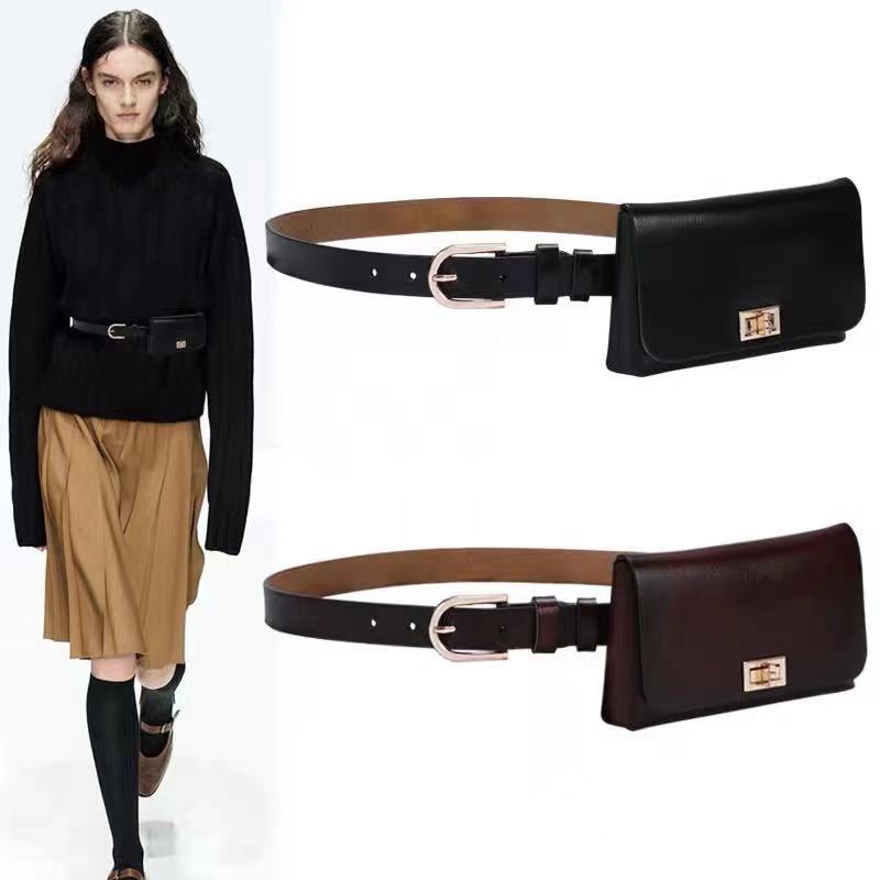 2024 New Ladies Belt Wholesale Cowhide Belt Genuine Leather Waist Bag All-match Decorative Skirt Trouser Belt Women
