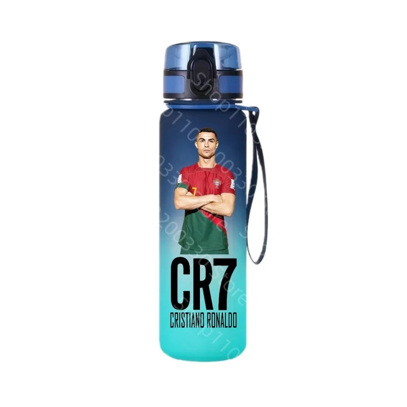 Football Star Cristiano Ronaldo Water Cup Ronaldo Messi Large Capacity Sports Flip Cover Drinking Bottle Fans Support Items
