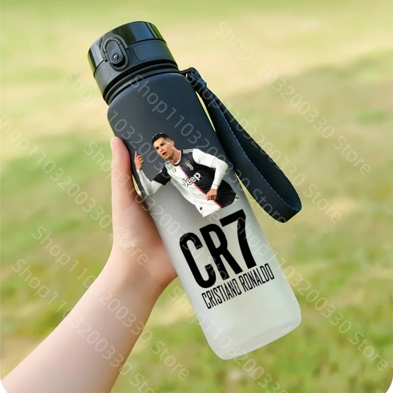 Football Star Cristiano Ronaldo Water Cup Ronaldo Messi Large Capacity Sports Flip Cover Drinking Bottle Fans Support Items