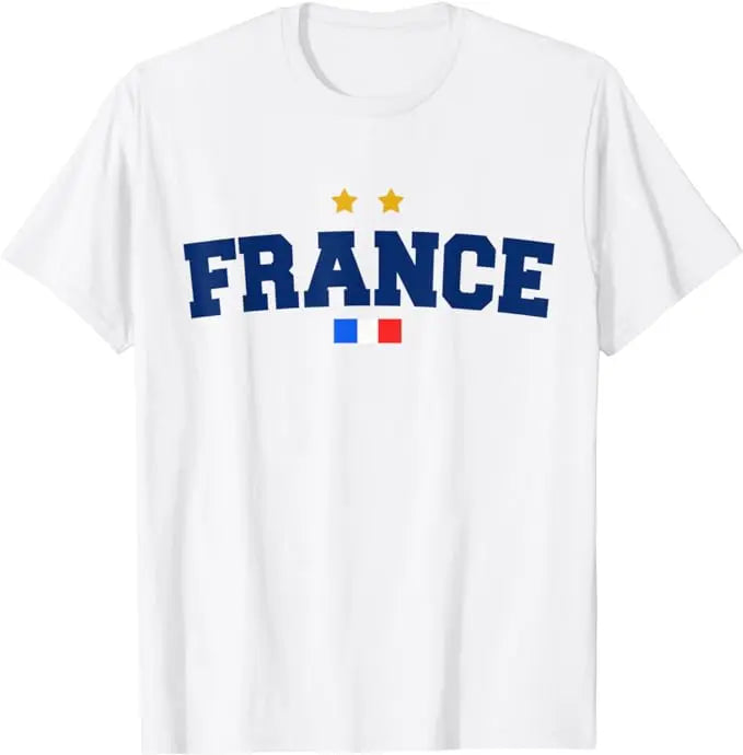 Soccer France Flag T-Shirt French Pride Tee France Football Two Stars Third Loading Clothes Frenchman Sport Foot Fan Team Jersey