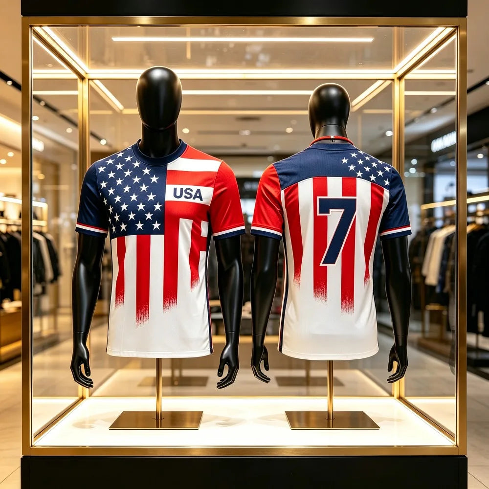 USA Soccer Jersey Football Training Men's T-shirt Quick-Dry Fashion Print Casual Women Short Sleeve Men's Sports Fan Tee Shirt