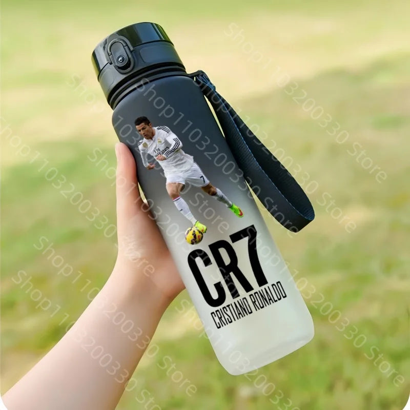 Football Star Cristiano Ronaldo Water Cup Ronaldo Messi Large Capacity Sports Flip Cover Drinking Bottle Fans Support Items