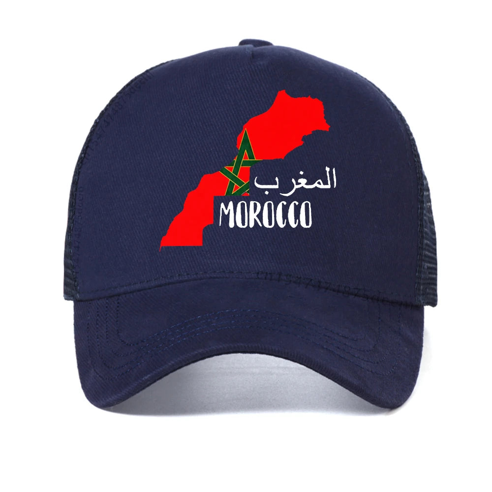 Morocco Flag baseball cap Men Moroccan Men's Printed caps fashion summer Breathable visor hats mesh adjustable hat