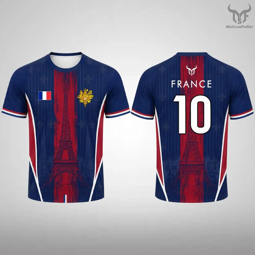 France Flag Printed T-shirt 2026 Summer Men Quick Dry Soccer Jersey Unisex Streetwear Casual Sports Short Sleeve Tee Fans Gift
