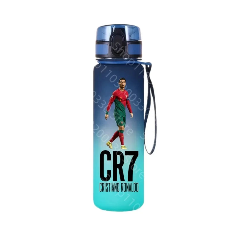 Football Star Cristiano Ronaldo Water Cup Ronaldo Messi Large Capacity Sports Flip Cover Drinking Bottle Fans Support Items