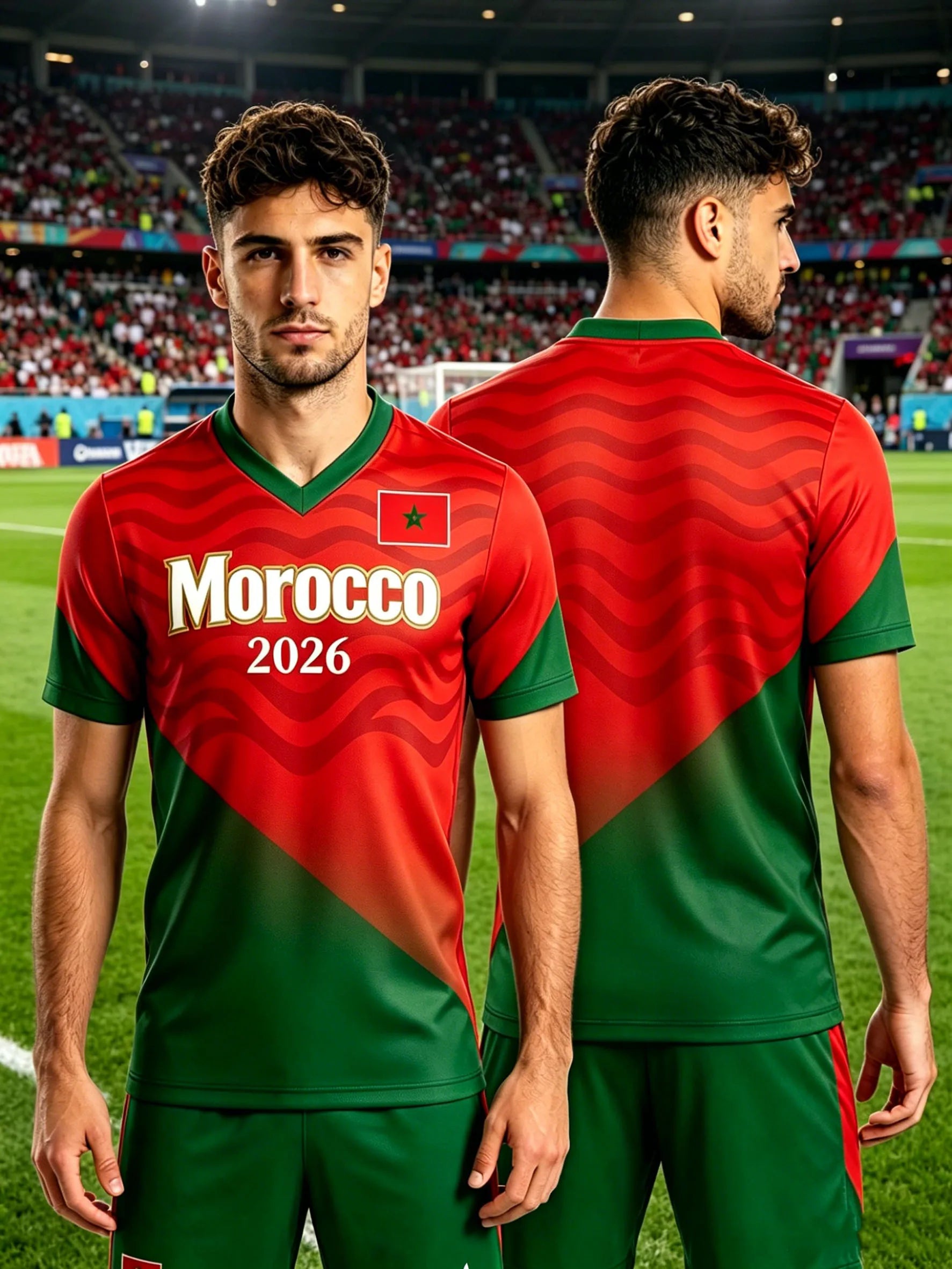 2026 Morocco Football Jersey Tops, Parent-Child Matching Soccer T-shirt, Family Sportswear for Game Day & Casual Wear