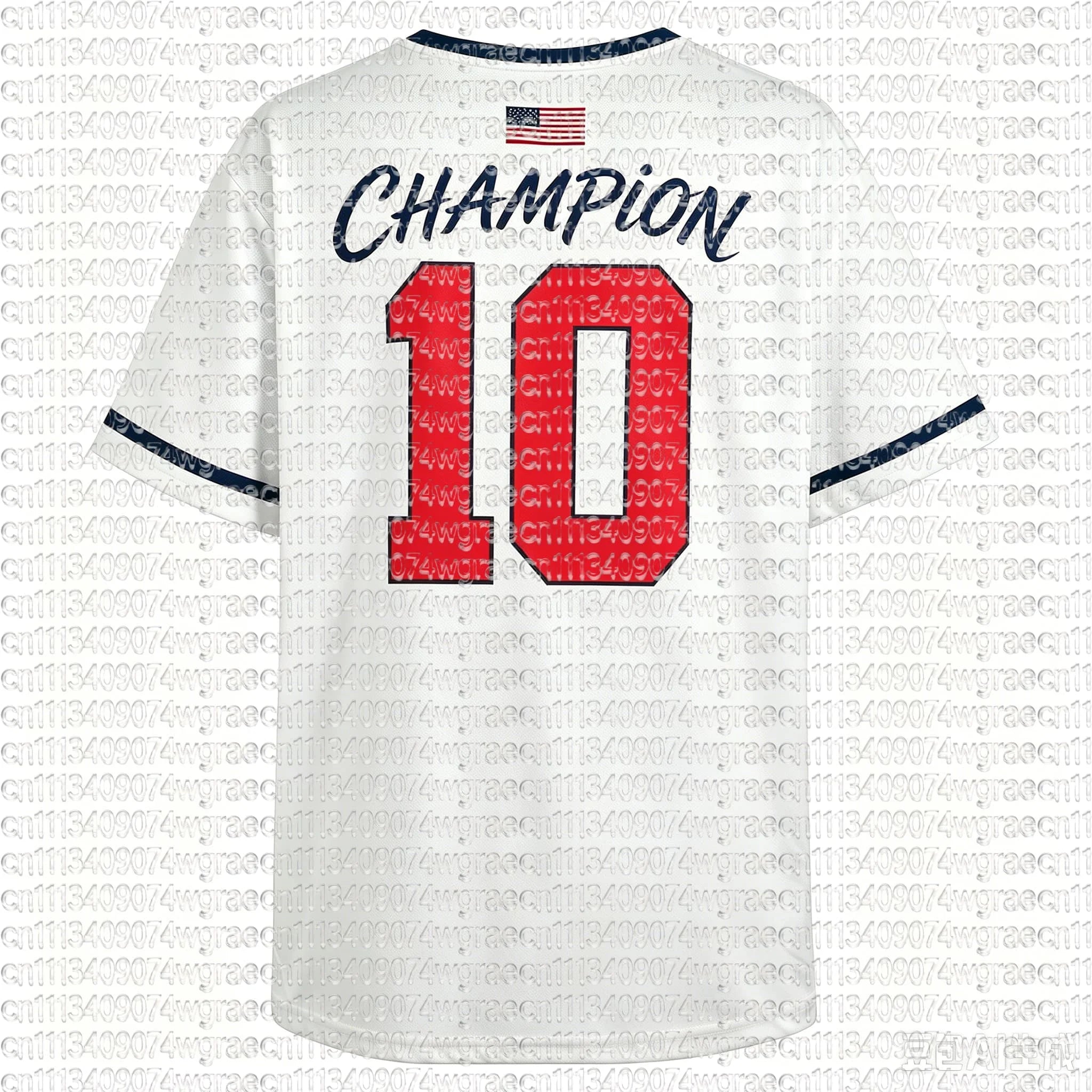 2026 Football Match USA Fan Cheer T-Shirt, Champion & Player Number Print On Back, Unisex Adult Kids Size Casual Sports Tees