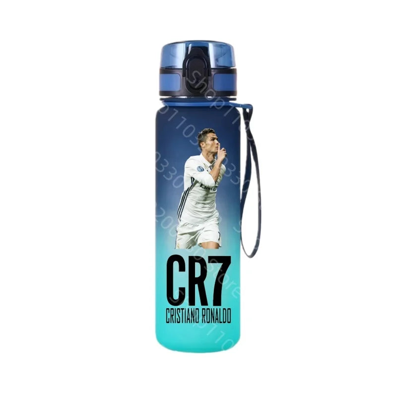 Football Star Cristiano Ronaldo Water Cup Ronaldo Messi Large Capacity Sports Flip Cover Drinking Bottle Fans Support Items