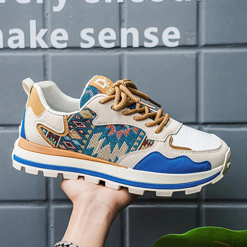 New large size men's shoes Fashion casual sports shoes men's platform sneakers Breathable mesh running shoes men loafers