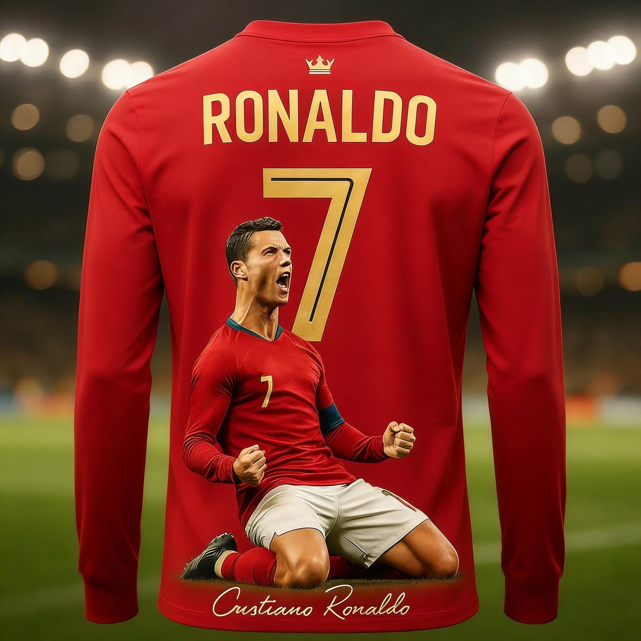2026 Hot Selling Cristiano Ronaldo Fashion Football Superstar Print Pattern Men's Fan Commemorative Jersey Daily Sports Top Kids