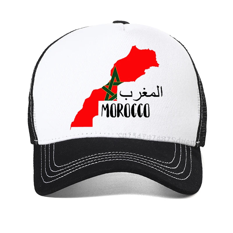 Morocco Flag baseball cap Men Moroccan Men's Printed caps fashion summer Breathable visor hats mesh adjustable hat