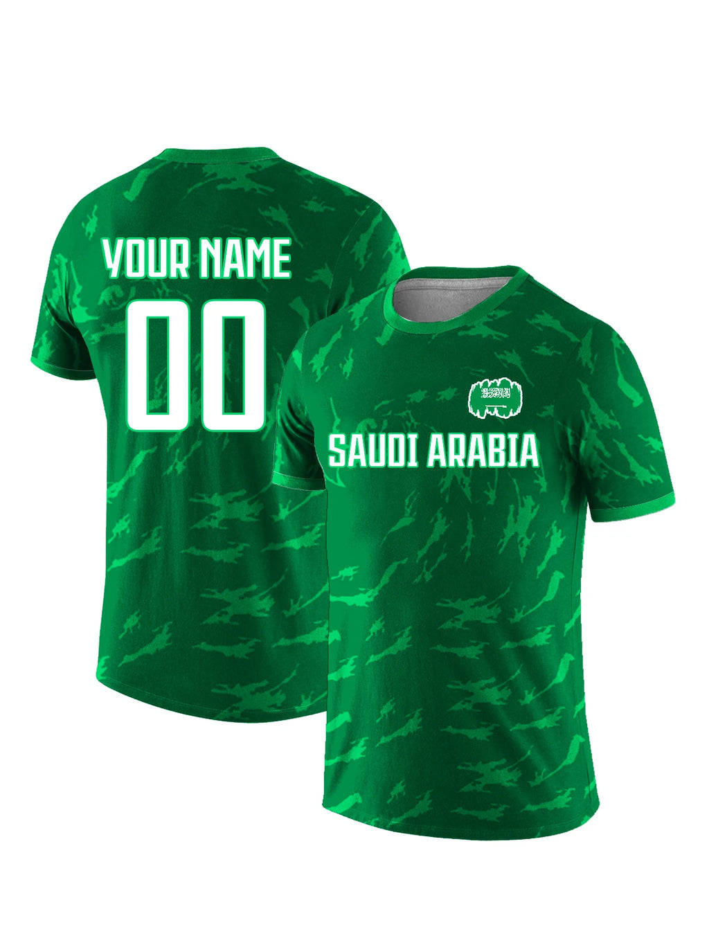 Custom Saudi Arabia National Team Soccer T-shirt for Men Personalized Name Number Football Shirt, Breathable Sportswear