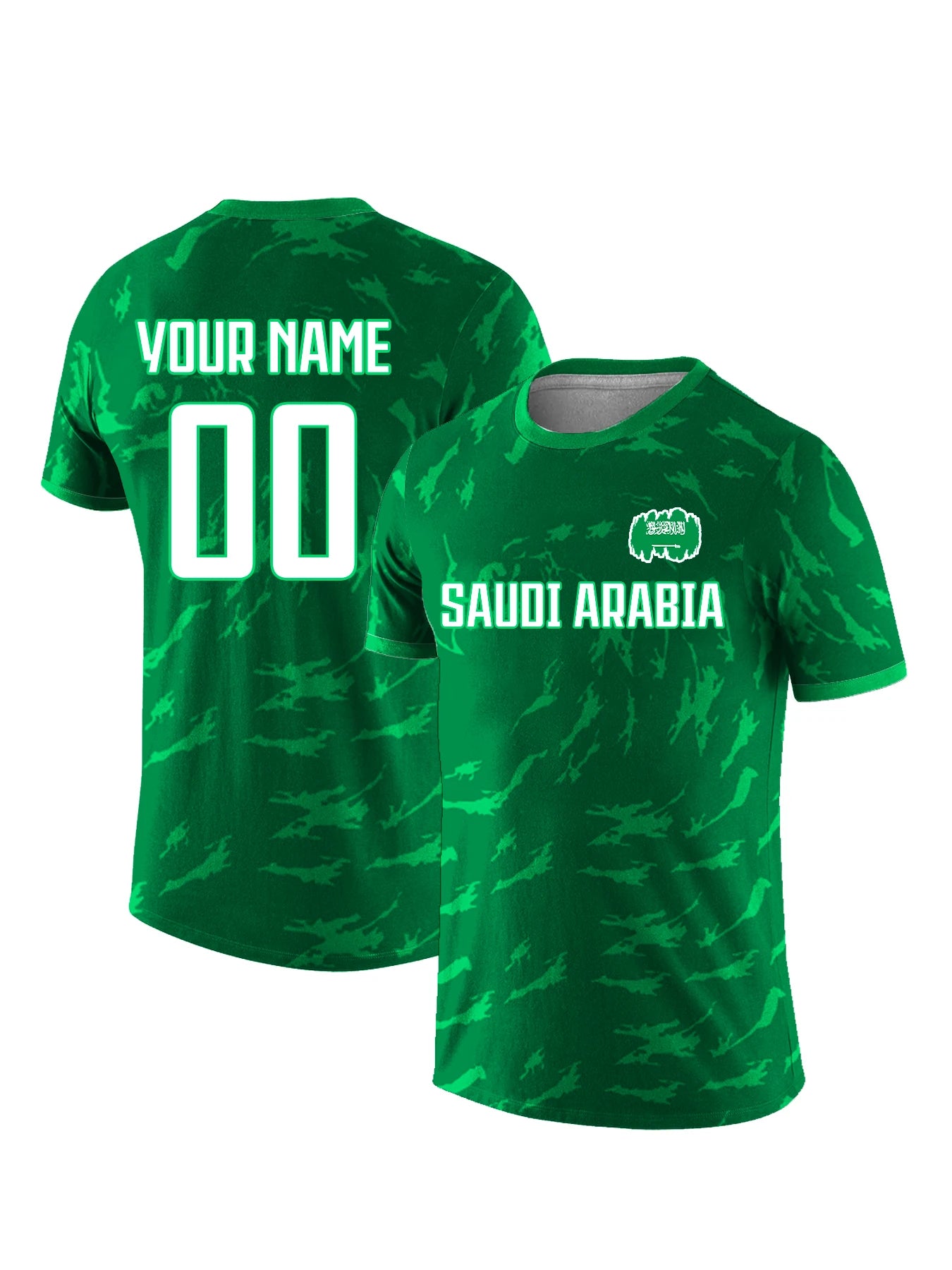 Custom Saudi Arabia National Team Soccer T-shirt for Men Personalized Name Number Football Shirt, Breathable Sportswear