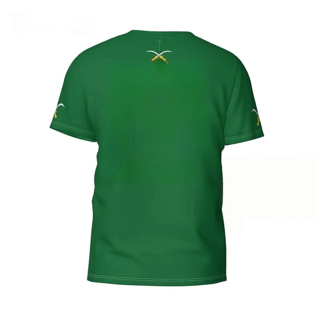 Saudi Arabia National Flag Print Short Sleeve Jersey T Shirt Unisex Fans Support Top for Outdoor Gathering Daily Street Outfit