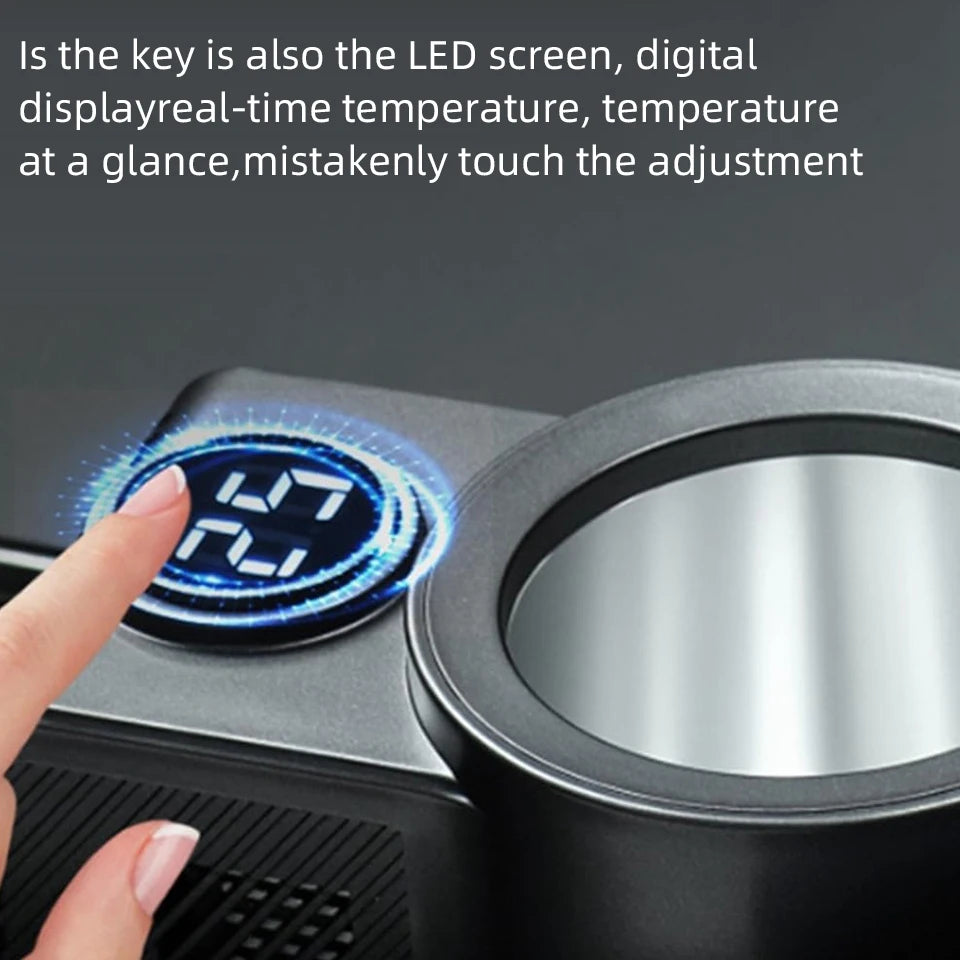Summer Car Cup Cooler Smart Fast Cooling Cup Holder Touch Screen Beverage Chiller for Cold Drink Thermos Cup for Car Home Travel