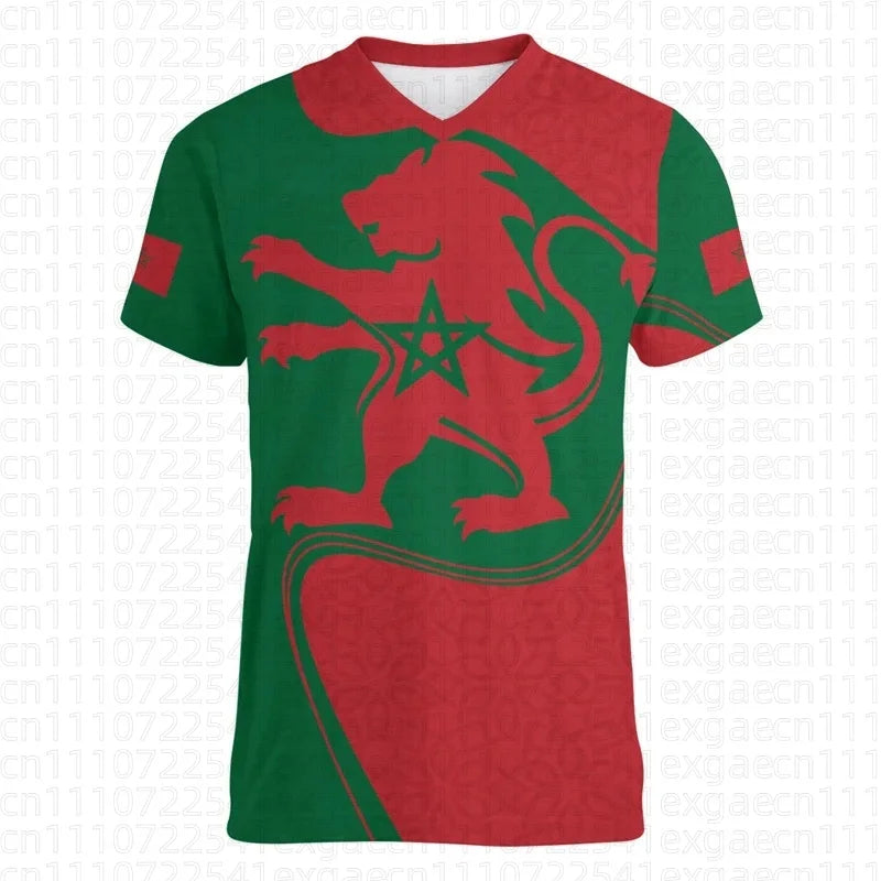 3D Moroccan T-Shirt Morocco Flag Emblem Graphic T Shirt for Men Clothing Casual Short Sleeved Shirts Unisex Gym Family Kids Tees