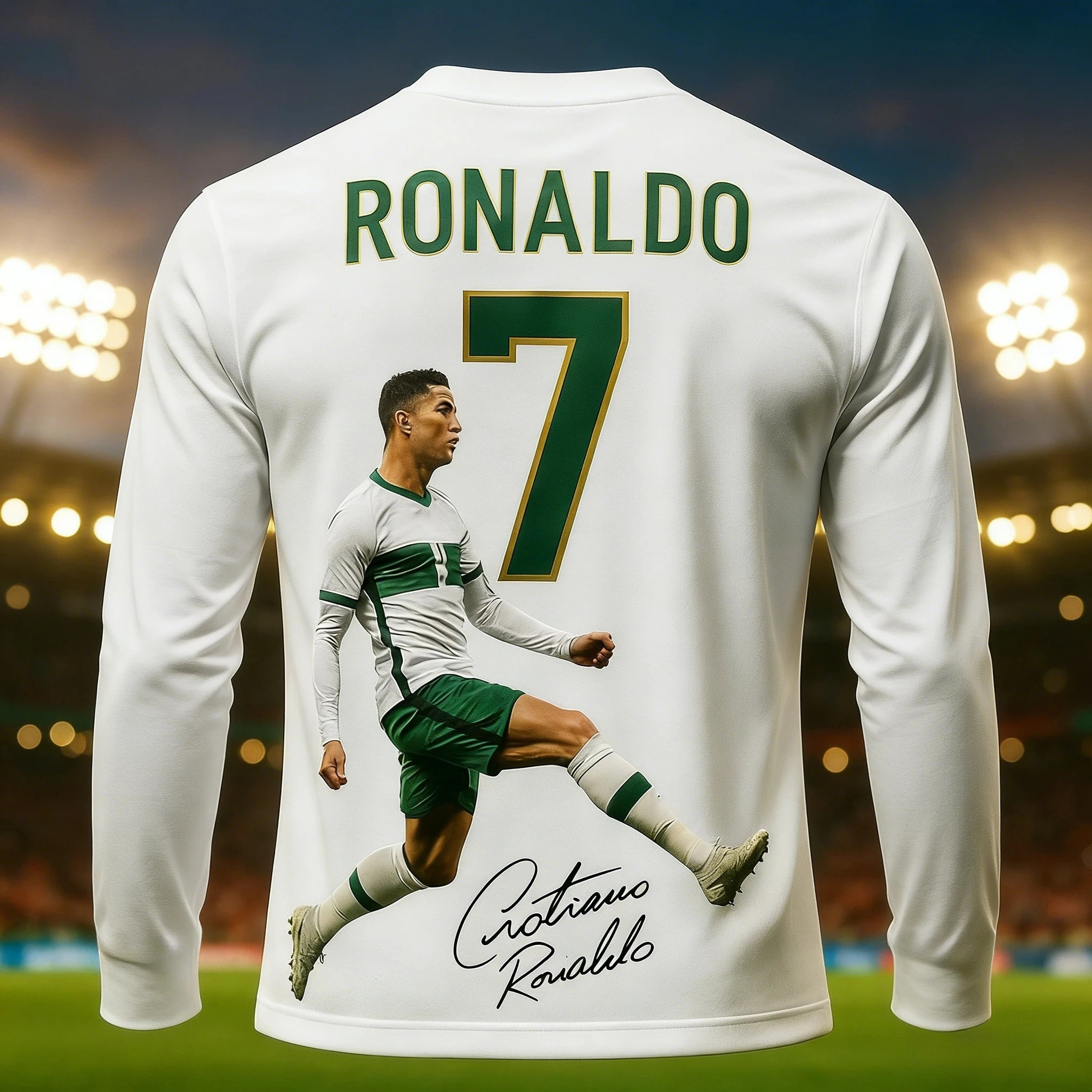2026 Hot Selling Cristiano Ronaldo Fashion Football Superstar Print Pattern Men's Fan Commemorative Jersey Daily Sports Top Kids