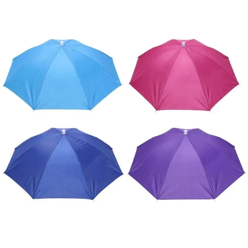 1PC Foldable Umbrella Hat Cap Headwear for Fishing Hiking Beach Camping Head Hats Outdoor