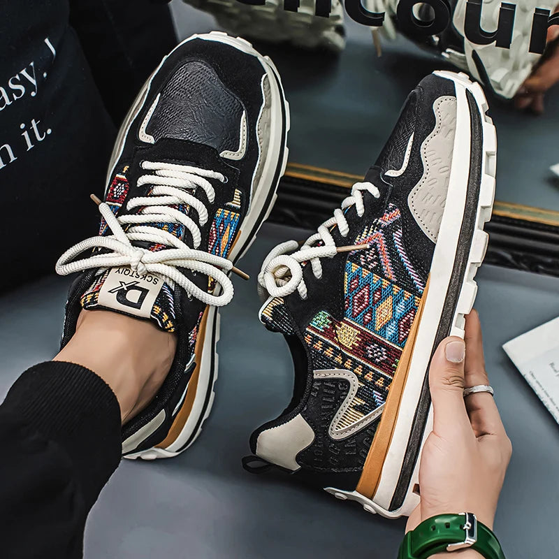 New large size men's shoes Fashion casual sports shoes men's platform sneakers Breathable mesh running shoes men loafers