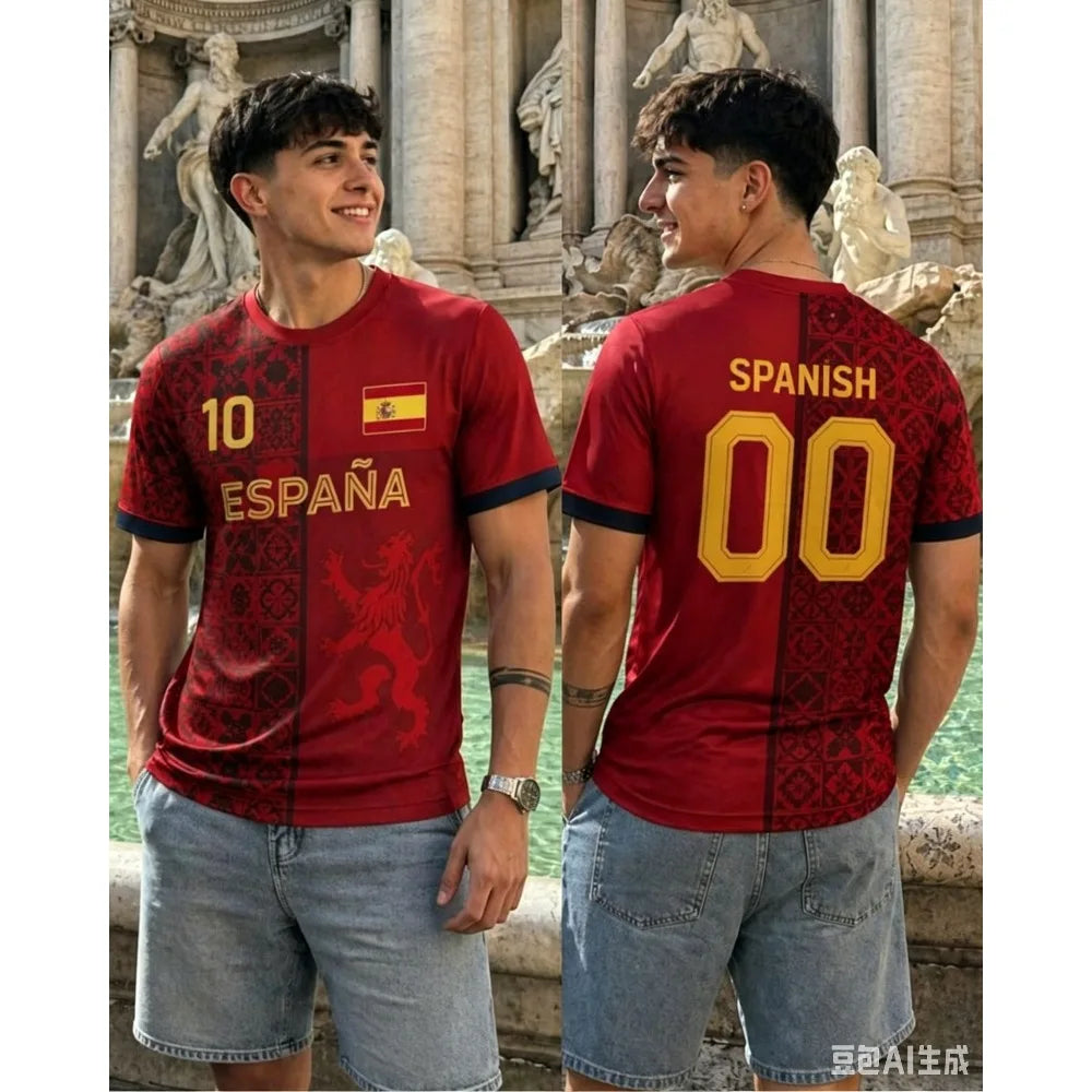Spain Soccer Jersey 2026, Youth Football Shirt for Boys and Girls, Spain Soccer Jersey for Kids/Adults Game Day Gift