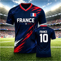 Men Women France Football Jersey With Flag Print, Breathable Quick Dry Sports T-Shirt, Casual Training Soccer Uniform