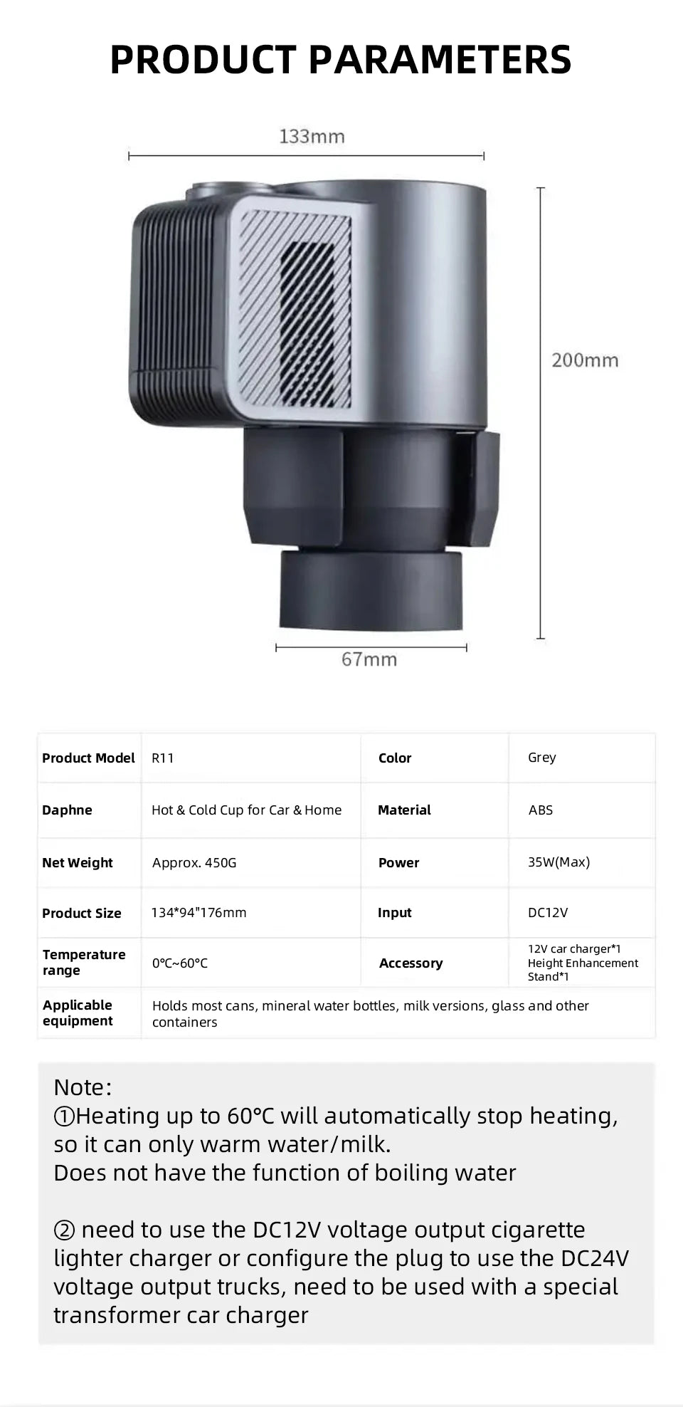 Summer Car Cup Cooler Smart Fast Cooling Cup Holder Touch Screen Beverage Chiller for Cold Drink Thermos Cup for Car Home Travel