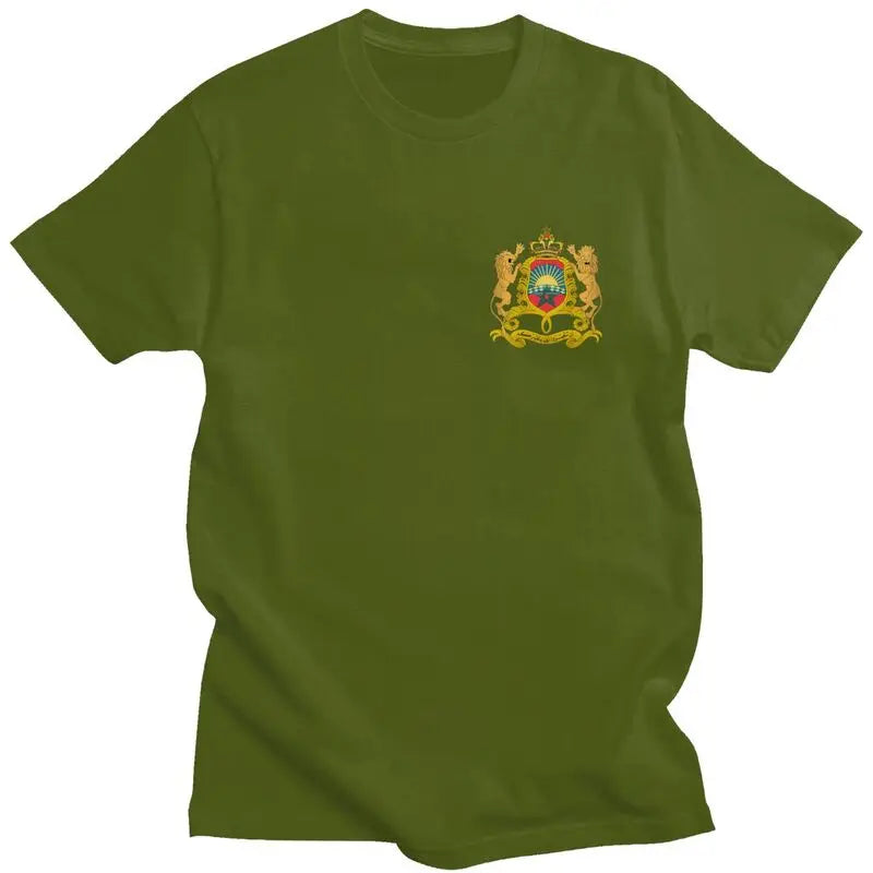 Custom Kingdom Of Morocco T Shirt Men Short-Sleeve Moroccan Patriotic T-shirt Streetwear Tee Tops Oversized Tshirt Gift