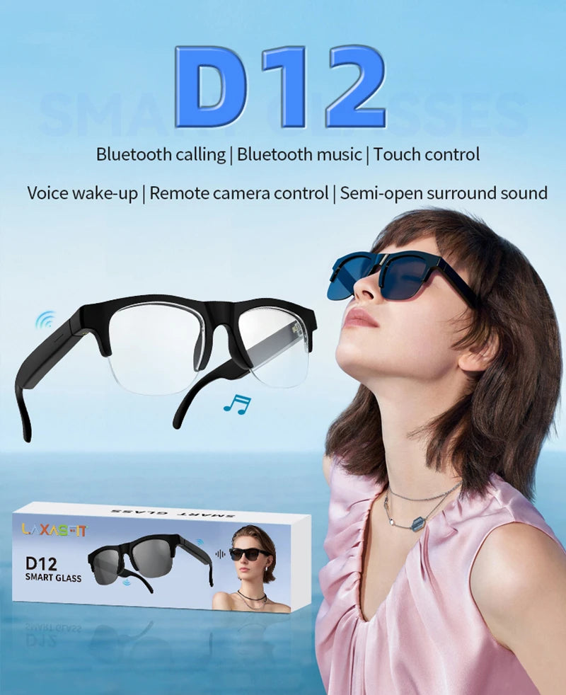 AI Smart Glasses 4K Remote Control Touch Photo Camera Recording Translator Voice Assistant Wireless Bluetooth Eyewear