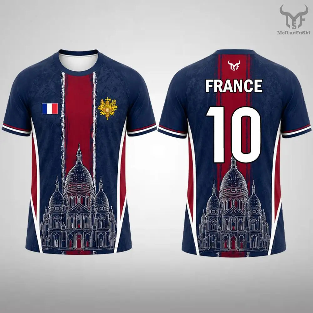 France Flag Printed T-shirt 2026 Summer Men Quick Dry Soccer Jersey Unisex Streetwear Casual Sports Short Sleeve Tee Fans Gift
