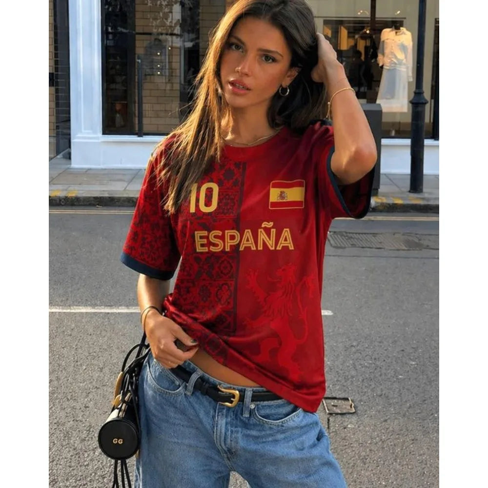 Spain Soccer Jersey 2026, Youth Football Shirt for Boys and Girls, Spain Soccer Jersey for Kids/Adults Game Day Gift