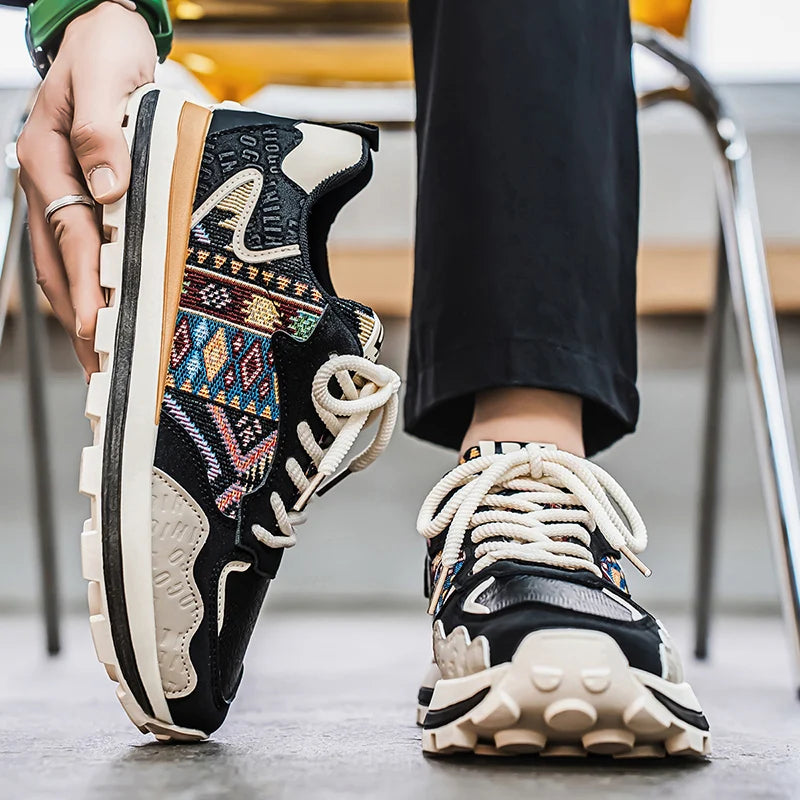 New large size men's shoes Fashion casual sports shoes men's platform sneakers Breathable mesh running shoes men loafers