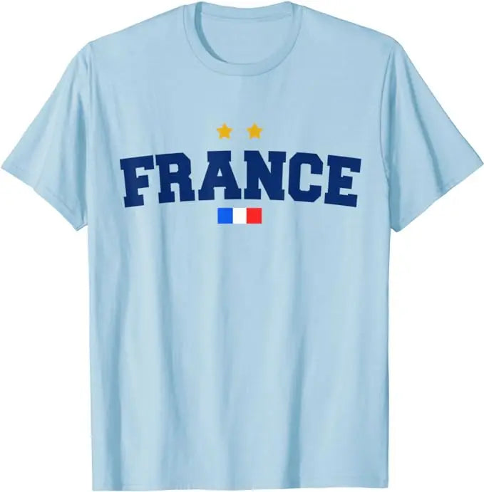 Soccer France Flag T-Shirt French Pride Tee France Football Two Stars Third Loading Clothes Frenchman Sport Foot Fan Team Jersey