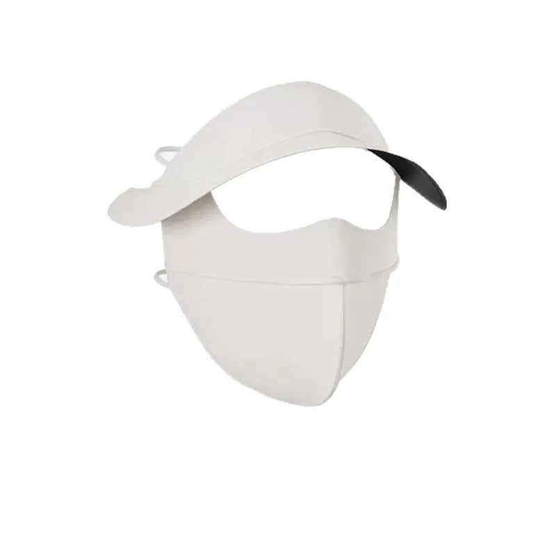 Summer Multifunctional Sunscreen Face Mask, Eye Protection, Brim, Full Face UV Protection, Ice Silk Sunscreen