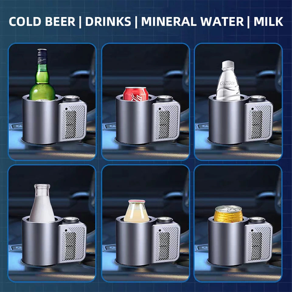 Summer Car Cup Cooler Smart Fast Cooling Cup Holder Touch Screen Beverage Chiller for Cold Drink Thermos Cup for Car Home Travel