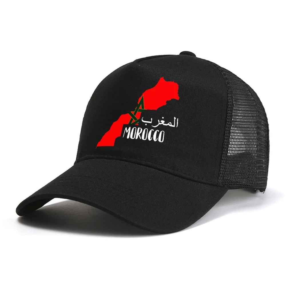 Morocco Flag baseball cap Men Moroccan Men's Printed caps fashion summer Breathable visor hats mesh adjustable hat